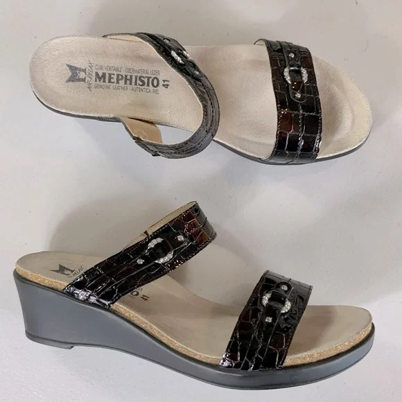 Mephisto Shoes Mephisto Womens Naide Brown Patent Leather